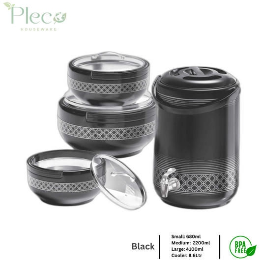 4 Pcs GIFT PACK Brighton 3 Hot Pot Set +1 piece Water Cooler 9 Litre in Gift Packing